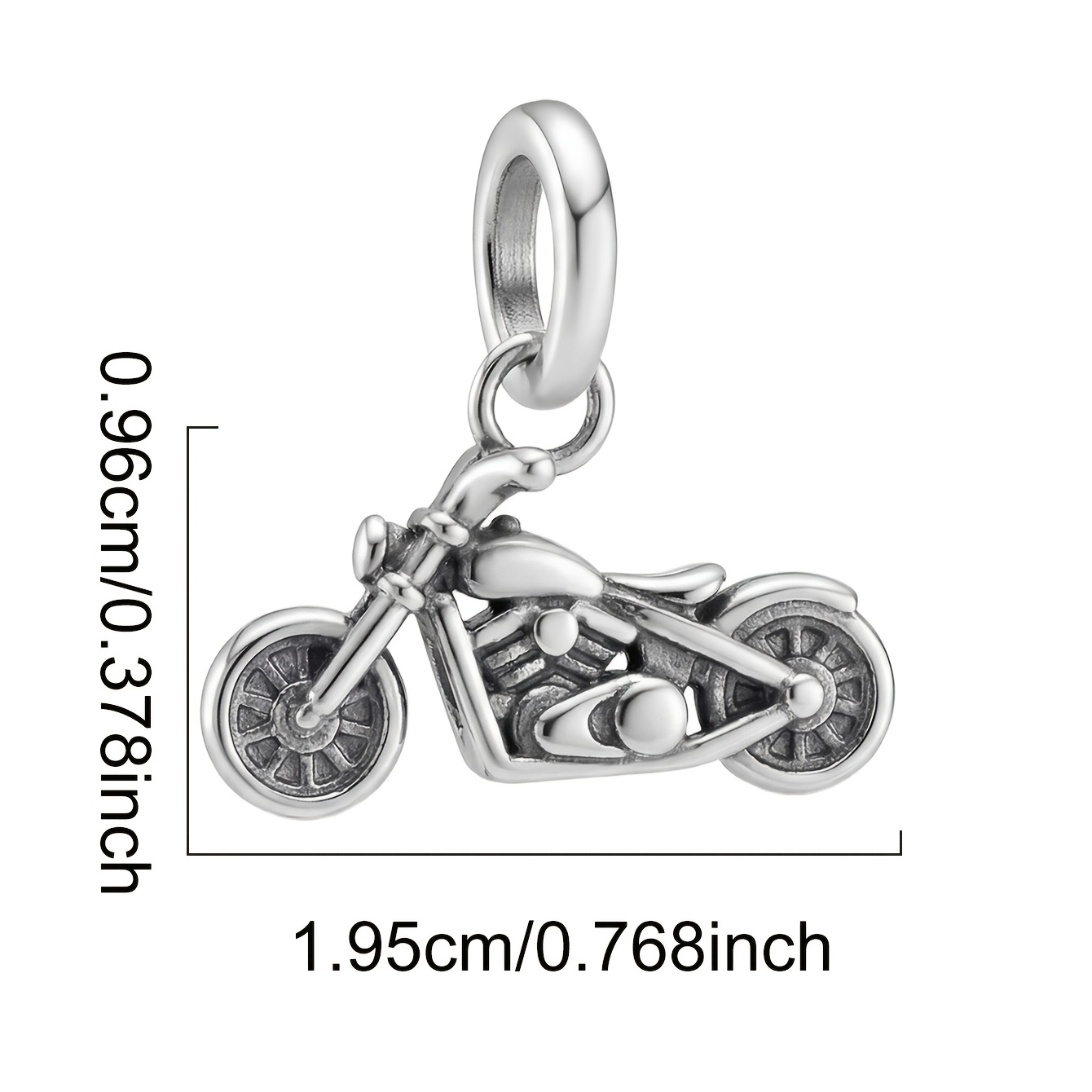 Motorcycle Vintage DIY Pendant Bracelet, 925 Silver Plated